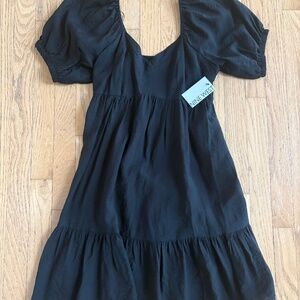 Nine West Babydoll Mini Dress Size S Balloon Sleeves Sweetheart Neckline